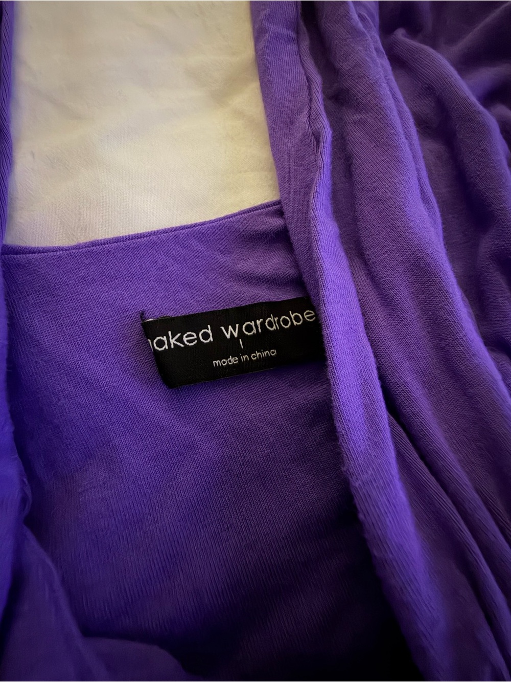 Naked Wardrobe Plunge Halter Maxi Dress Violet L NWOT - Picture 6 of 7